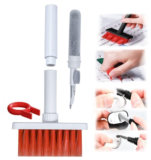 1 13 4 - Soft Brush 5 in 1 Multi-Function Cleaning Tools Kit for Keyboard Earphone Cleaner Soft High-Density Brush Set (Random Color)