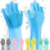 Silicone Washing Full Finger Gloves - For Home (Random Colors)