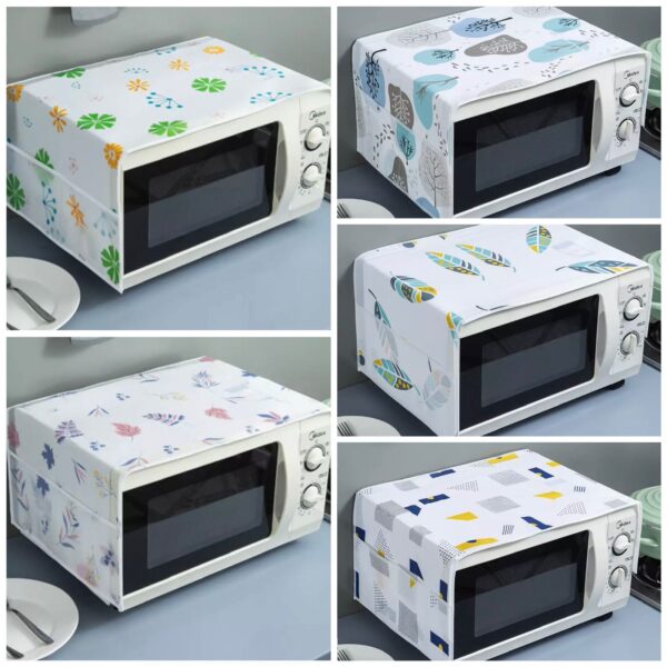 1 24 - Oven Cover Kitchen Microwave Cover Waterproof Oil Dust Double Pockets Microwave Oven Cover (Random Design) (Made in China)