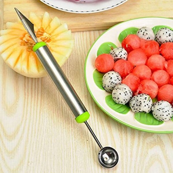 1 6 4 - 2 In 1 Melon Baller Stainless Steel Fruit Carving Knife - Slicer & Scooper