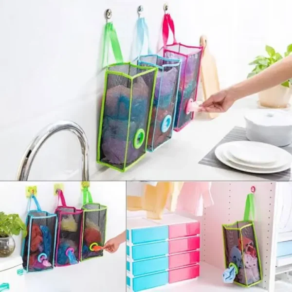 1 7 - Mesh Hanging Kitchen Garbage Bag Storage