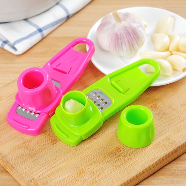 1 convert.io 3 - Garlic Press Grater Slicer Plastic Grinding Tool Kitchen Accessories