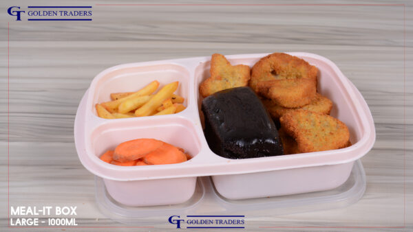 148 - Meal-it Box - Large - 1000ml - Lunch Box With Three Portions/Compartment (Random Color)