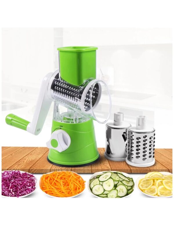 4 31 - tabletop drum grater Manual Vegetable Cutter Slicer Multifunctional Round Slicer Gadget Multifunction Kitchen Gadget Food Processor Blender Cutter (Random colours )