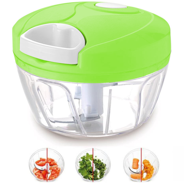 46 - Speedy chopper multi use turbo cutter mini handy manual speed chopper for vegetables fruits imported heavy quality best make your life easier nicer dicer (Random color)