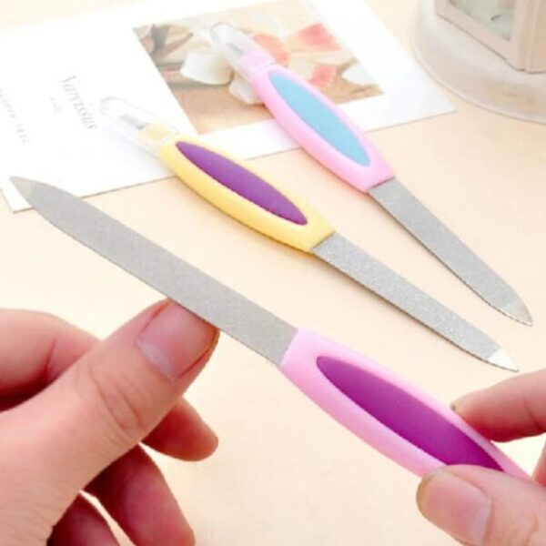 WhatsApp Image 2023 03 28 at 2.23.20 PM - 2 In 1 Stainless Steel Nail File Scrub Buffer Double Sides Pedicure Tools (1 PCS)