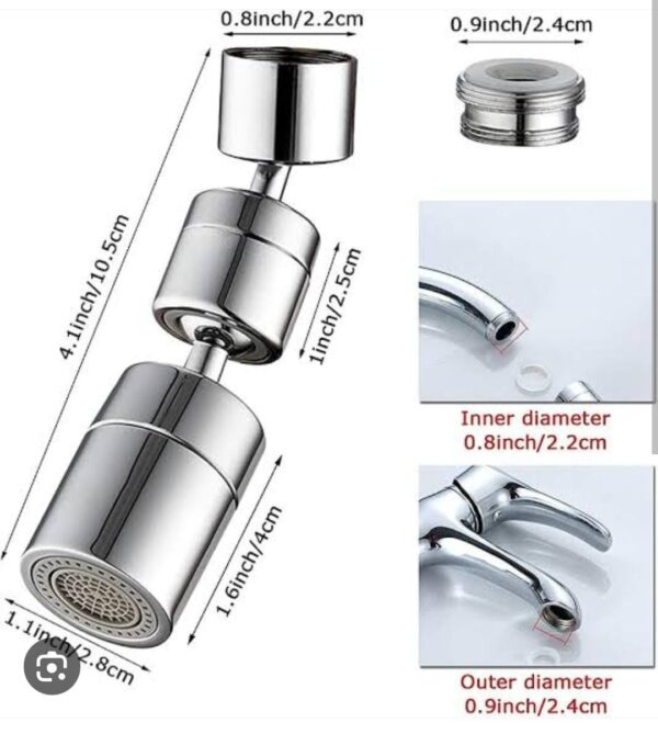 WhatsApp Image 2023 12 01 at 8.28.53 PM 2 - 1080°rotatable Faucet Aerator Bathroom Washbasin Tap Splash Filter Kitchen Faucet Extend Faucet Water Saving Bubbler Nozzle