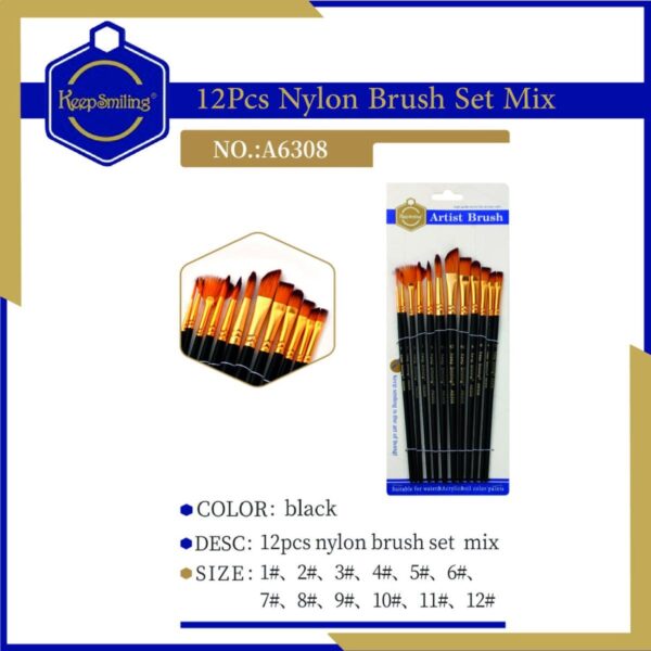 WhatsApp Image 2023 12 02 at 8.47.46 PM - 12Pcs Multi Shape Brush Black Handle