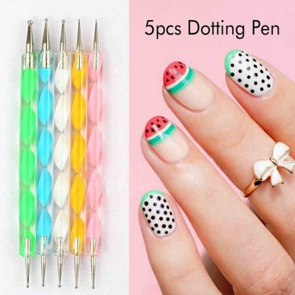 WhatsApp Image 2023 12 04 at 2.10.19 PM 1 - 5pcs Dotting Pen Tool Nail Art Dot Doting Tool Set Manicure Painting Kit Design