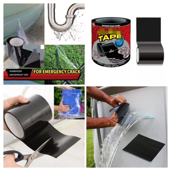 WhatsApp Image 2023 12 08 at 7.53.25 PM - Waterproof Flex Tape,Seal Repair Tape, Super Strong Adhesive Sealant Tape to Stop Leakage of Kitchen Sink/toilet Tub, leak stop ( black color )