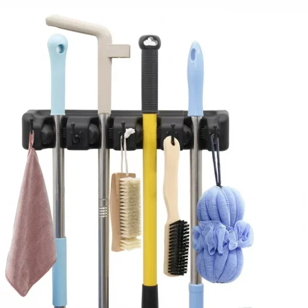 a 1 - Wall Mop Broom Holder Broom Organizer Key Rack Towel Hooks Wall Closet Mounted Organizer Brooms Mops Rakes Garage Storage Organization