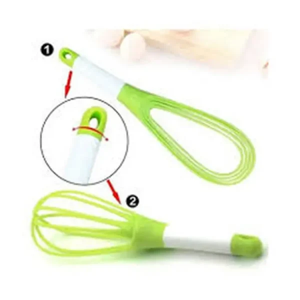 - 2-in-1 Twist Silicone Whisk Multifunction Egg Beater Foldable Milk and Egg Blender Balloon Flat Whisk