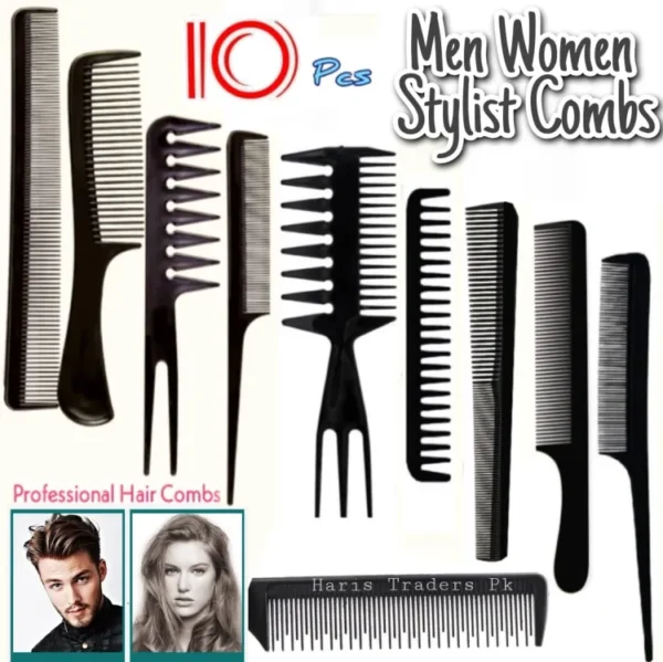 - Pack of 10-Professional Hairdressing Combs For Women And Men