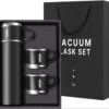 Stainless steel vacuum flask set Vacuum Insulated Bottle Gift Set Office Business Style Coffee Mug Thermos Bottle Portable Flask 500ML (Random Color)