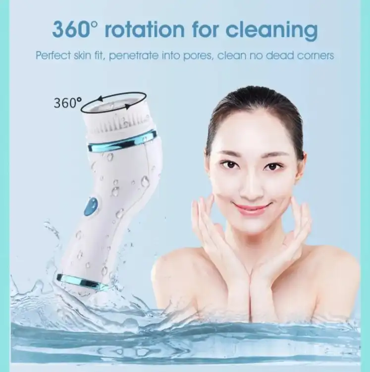 2-2.webp 2 2 - Cnaier 4 in 1 Electric Cleanser | Facial Cleansing Brush & Massager - Face Brush Set | Electric Rotating Face Scrubber for Deep Cleaning, Exfoliating, Blackhead Removing AE-8286