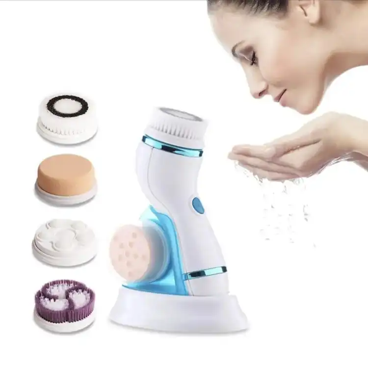 3-1.webp 3 1 - Cnaier 4 in 1 Electric Cleanser | Facial Cleansing Brush & Massager - Face Brush Set | Electric Rotating Face Scrubber for Deep Cleaning, Exfoliating, Blackhead Removing AE-8286