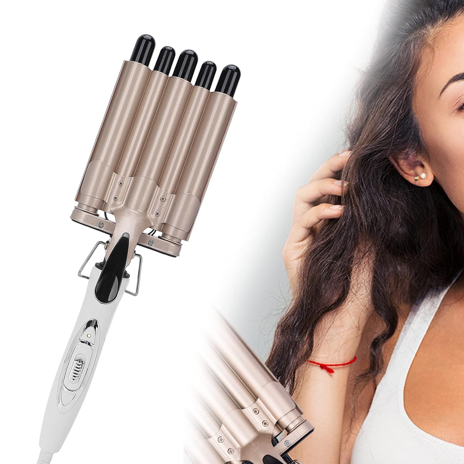 49fb516a6775019b9eb416e9e4468f77.jpg 49fb516a6775019b9eb416e9e4468f77 - Hair Crimper, 5 Barrel Easy Curling Iron Wand 14 Levels Temperature Adjustable for Do Hairstyle for Girls for Curly Hair