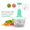 Hand Pat Food Processor / Hand Push Chopper Machine Food Processor Vegetable Chopper 1500ml & 2000ml Capacity (random color)