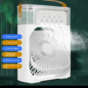 portable-air-conditioner-fan-usb-electric-fan-with-led-night-light-fine-mist-water-and-humidifier-function-led-night-light-water-mist-random-color-6 - 2